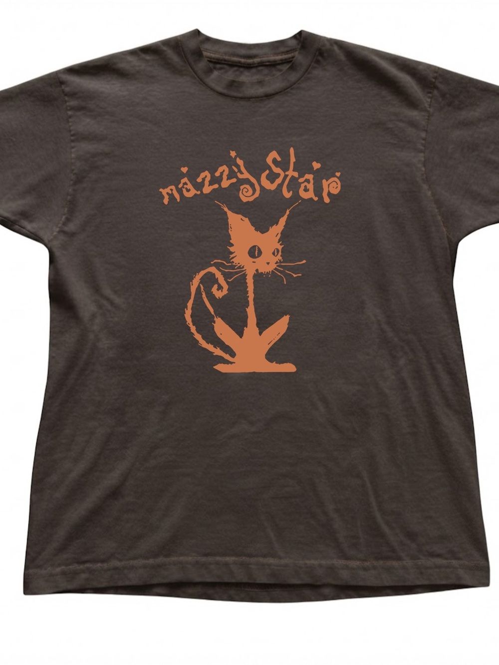 Brown Gildan T-Shirt Quirky Cat Graphic Print Casual Tee